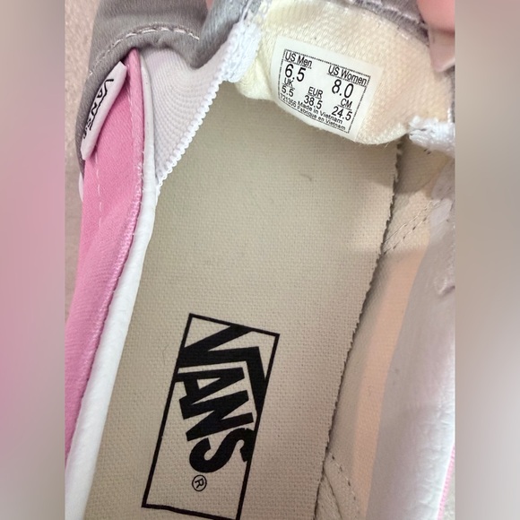 Vans Women's Pink and Gray Slip-On Sneakers - Picture 4 of 4